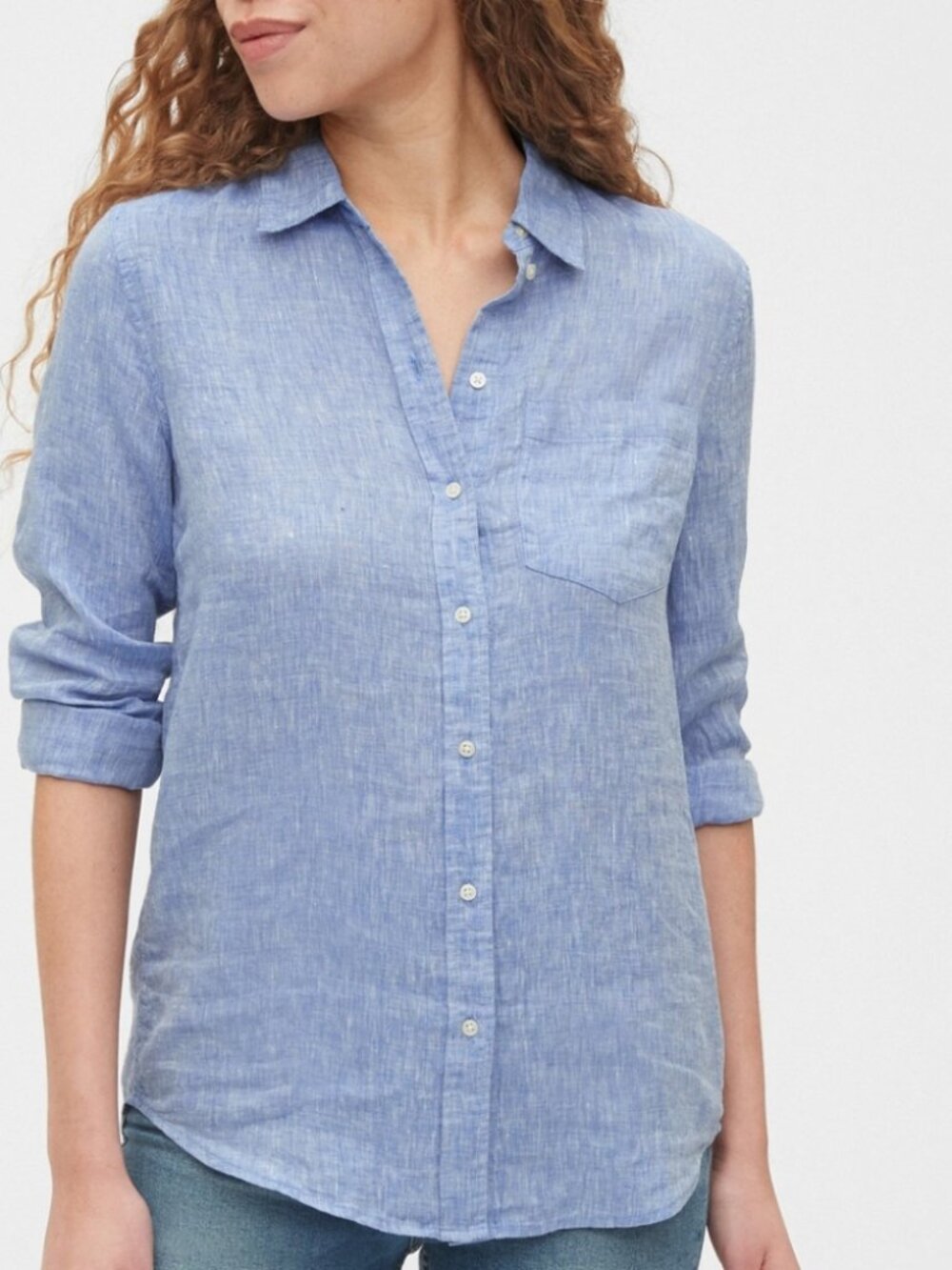 Set of 2 Gap 100% Linen Oversized Boyfriend Fit Shirts - Picture 6 of 13